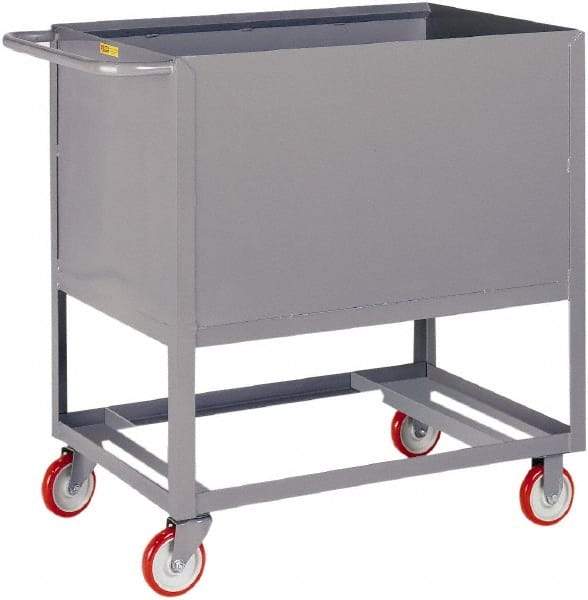 Little Giant - 1,200 Lb Capacity, 4-Sided Steel Raised Platform Box Truck - 53-1/2" Long x 24" Wide x 40" High, 5" Diam Polyurethane Wheels - Americas Tooling