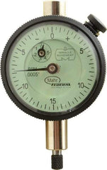 Mahr - 0.075" Range, 0-15-0 Dial Reading, 0.0005" Graduation Dial Drop Indicator - 1-3/4" Dial, 0.03" Range per Revolution, 0.0005" Accuracy, Revolution Counter - Americas Tooling