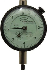 Mahr - 0.02" Range, 0-8 Dial Reading, 0.0001" Graduation Dial Drop Indicator - 2-1/4" Dial, 0.008" Range per Revolution, 0.0001" Accuracy, Revolution Counter - Americas Tooling