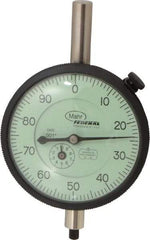 Mahr - 1" Range, 0-100 Dial Reading, 0.001" Graduation Dial Drop Indicator - 2-3/4" Dial, 0.1" Range per Revolution, 0.001" Accuracy, Revolution Counter - Americas Tooling