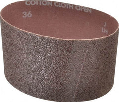 Norton - 3-1/2" Wide x 15-1/2" OAL, 36 Grit, Aluminum Oxide Abrasive Belt - Aluminum Oxide, Very Coarse, Coated, X Weighted Cloth Backing, Series R228 - Americas Tooling