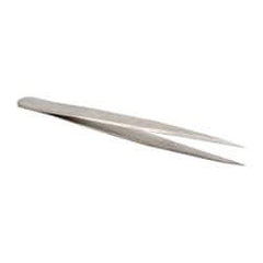 Value Collection - 4-1/2" OAL 1-SA Dumont-Style Swiss Pattern Tweezers - Tapered Shanks with Beveled Edges, Sharp Points - Americas Tooling