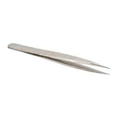 Value Collection - 4-3/4" OAL OO-SA Dumont-Style Swiss Pattern Tweezers - Thick Shanks with Flat Edges, Honed, Blunt Points - Americas Tooling