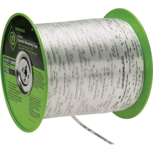 Greenlee - 3,000 Ft. Long, Polyester Measuring Tape - 3/16 Inch Diameter, 170 Lb. Breaking Strength - Americas Tooling