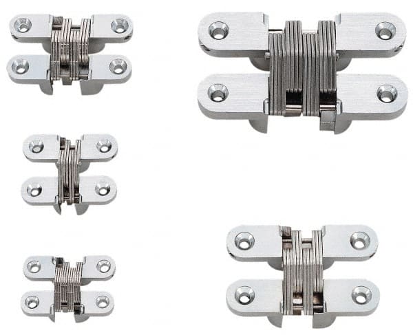 Sugatsune - 1-11/16" Long x 1-9/64" Wide 304/303 Zinc Alloy/Stainless Concealed Commercial Hinge - Exact Industrial Supply