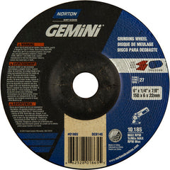 6 × 1/4 × 7/8″ Gemini Grinding Wheel A 24 S Type 27 - Americas Tooling