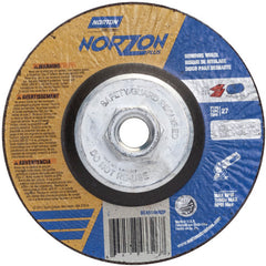 ‎6″ × 1/8″ × 5/8″-11 NorZon Plus Non-Woven Depressed Center Wheel Type 27 24 Grit - Americas Tooling