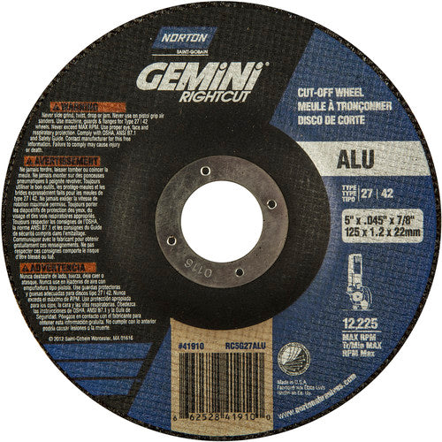 5″ × 0.045″ × 7/8″ Gemini Non-Woven Depressed Center Wheel Type 27 24 Grit - Americas Tooling