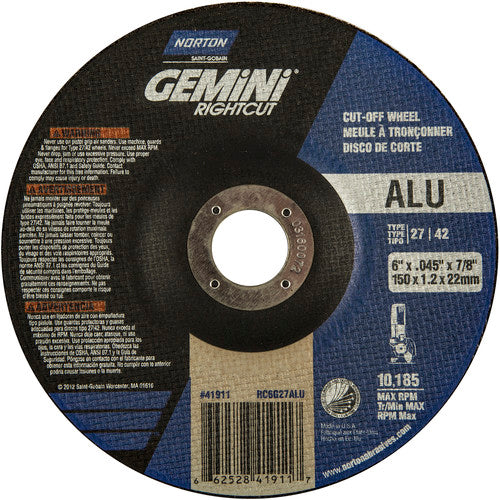 6″ × 0.045″ × 7/8″ Gemini Non-Woven Depressed Center Wheel Type 27 24 Grit - Americas Tooling