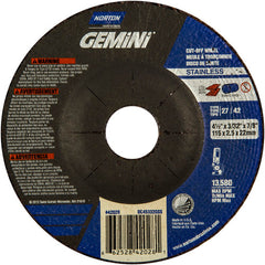 ‎4-1/2 × 3/32 × 7/8″ Gemini INOX/SS Cutting Wheel A 30 R BDA3 Type 27/42 - Americas Tooling