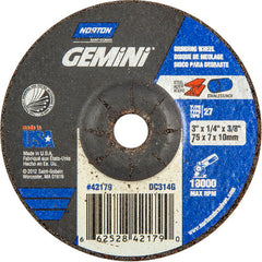 3″ × 1/4″ × 3/8″ Gemini Non-Woven Depressed Center Wheel Type 27 Aluminum Oxide - Americas Tooling