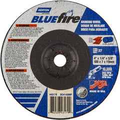 4″ × 1/4″ × 3/8″ BlueFire Non-Woven Depressed Center Wheel Type 27 Zirconia Alumina / Aluminum Oxide - Americas Tooling