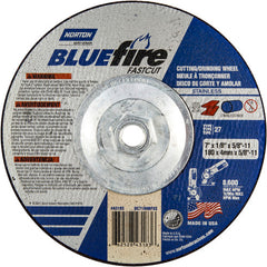 7″ × 1/8″ × 5/8″ BlueFire Non-Woven Depressed Center Wheel Type 27 Zirconia Alumina / Aluminum Oxide - Americas Tooling