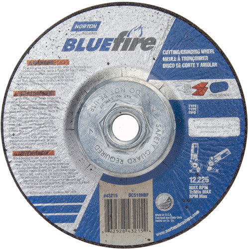 ‎5 × 1/8 × 5/8 - 11″ BlueFire Grinding Wheel ZA 30 U Type 27 - Americas Tooling