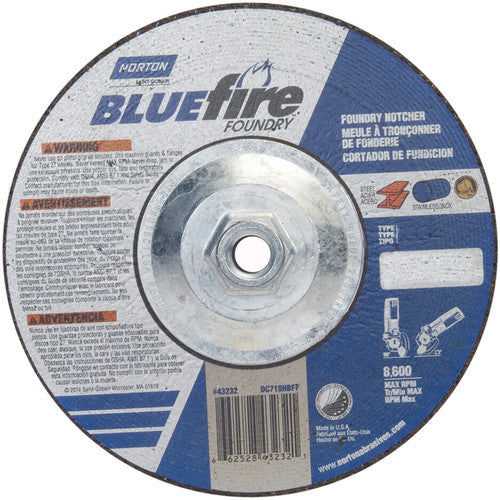 7″ × 1/8″ × 5/8″ BlueFire Non-Woven Depressed Center Wheel Type 27 Zirconia Alumina / Aluminum Oxide - Americas Tooling