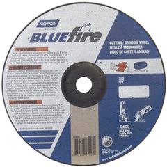 9″ × 1/8″ × 7/8″ BlueFire Non-Woven Depressed Center Wheel Type 27 Zirconia Alumina / Aluminum Oxide - Americas Tooling