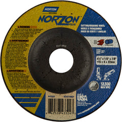 ‎4-1/2″ × 1/8″ × 7/8″ NorZon Plus Non-Woven Depressed Center Wheel Type 27 - Americas Tooling