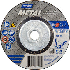 ‎4-1/2″ × 4.2″ × 16-11″ Norton Metal Non-Woven Depressed Center Wheel Type 27 24 Grit - Americas Tooling