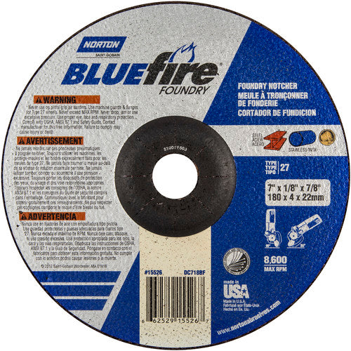 7″ × 1/8″ × 7/8″ BlueFire Non-Woven Depressed Center Wheel Type 27 24 Grit - Americas Tooling