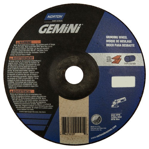 7″ × 1/4″ × 7/8″ Gemini Non-Woven Depressed Center Wheel Type 28 Saucer Aluminum Oxide - Americas Tooling