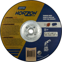 9″ × 1/4″ × 5/8″ NorZon Plus Non-Woven Depressed Center Wheel Type 27 - Americas Tooling