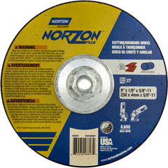 9″ × 1/8″ × 5/8″ NorZon Plus Non-Woven Depressed Center Wheel Type 27 - Americas Tooling