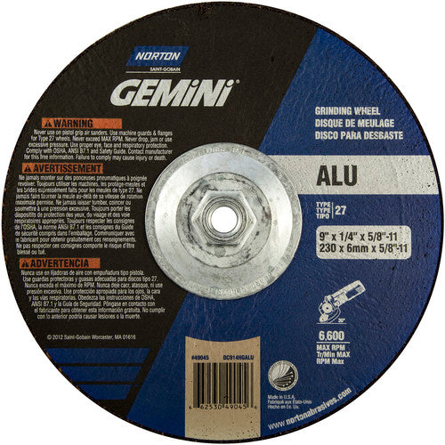 ‎9″ × 1/4″ × 5/8″-11 Gemini Non-Woven Depressed Center Wheel Type 27 24 Grit - Americas Tooling