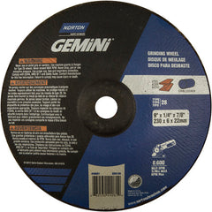 9″ × 1/4″ × 7/8″ Gemini Non-Woven Depressed Center Wheel Type 28 Saucer Aluminum Oxide - Americas Tooling