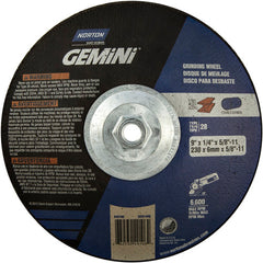 9″ × 1/4″ × 5/8″ Gemini Non-Woven Depressed Center Wheel Type 28 Saucer - Americas Tooling