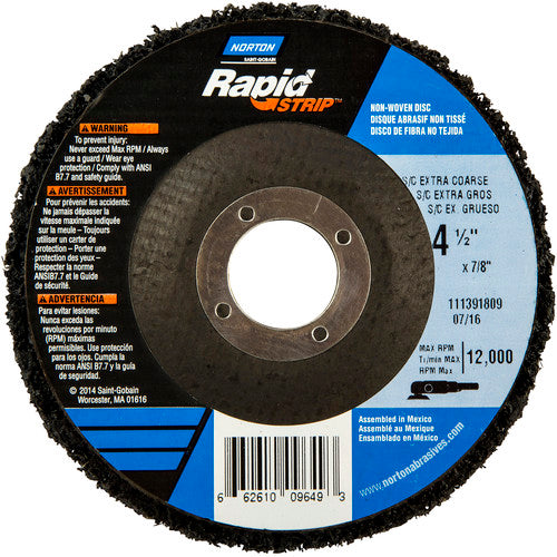 ‎4-1/2 × 7/8″ Bear-Tex Rapid Strip Non-Woven Depressed Center Disc Silicon Carbide Extra Coarse Grit Type 27 - Americas Tooling