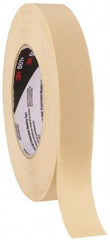 3M - 24mm Wide x 55 m Long Tan Paper Masking Tape - Series 501+, 7.3 mil Thick, 26 In/Lb Tensile Strength - Americas Tooling