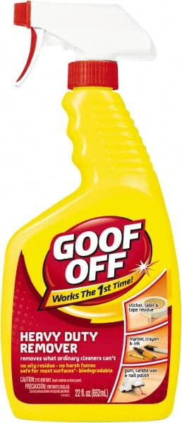 Goof Off - Adhesive, Graffiti & Rust Removers Type: Adhesive Remover Removes/Dissolves: Caulk Residue; Chewing Gum; Crayon; Glue; Marker; Paint; Pen; Scuff Marks; Stickers; Tar; Tree Sap - Americas Tooling