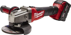 Milwaukee Tool - 4-1/2 & 5" Wheel Diam, 8,500 RPM, Cordless Angle & Disc Grinder - 5/8-11 Spindle, 18 Volts - Americas Tooling