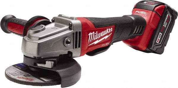 Milwaukee Tool - 4-1/2 & 5" Wheel Diam, 8,500 RPM, Cordless Angle & Disc Grinder - 5/8-11 Spindle, 18 Volts - Americas Tooling