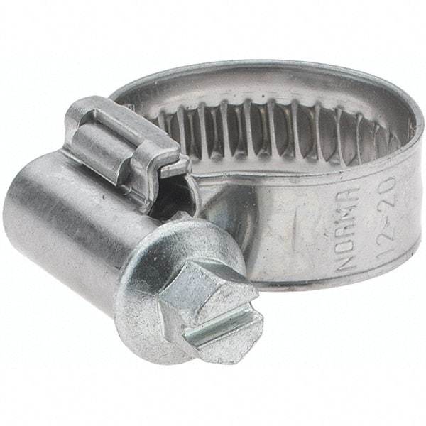 Value Collection - 12 to 20mm Diam, Stainless Steel Worm Drive Clamp - 9mm Wide - Americas Tooling