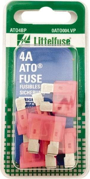 Value Collection - 4 Amp, 32 VAC/VDC, Automotive Fuse - 3/4" Long, Pink, Littlefuse ATO004 - Americas Tooling