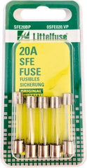 Value Collection - 32V AC/DC, 20 Amp, Fast-Acting Miniature Glass/Ceramic Fuse - 1-1/4" OAL, 1/4" Diam - Americas Tooling