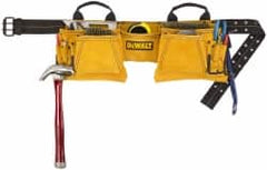 DeWALT - 29 to 46" Waist Apron - 12 Pocket, Yellow, Leather - Americas Tooling