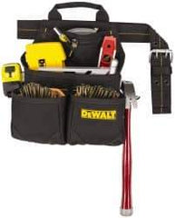 DeWALT - 29 to 46" Waist Nail & Tool Pouch - 6 Pocket, Black, Polyester - Americas Tooling