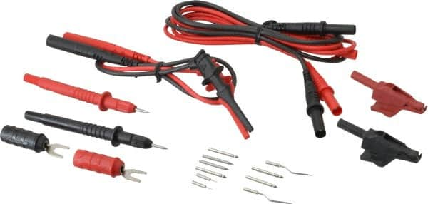 Pomona - Black/Red Electrical Test Equipment Leads Set - Use with Electronic Bench Digital Multimeters - Americas Tooling