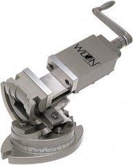 Wilton - 5" Jaw Width, 5" Jaw Opening Capacity, Angle Swivel Machine Vise - Manual Operation, 1 Station, 17-1/2" Long x 12" High x 1-3/4" Deep - Americas Tooling