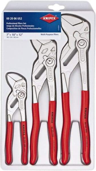 Knipex - 3 Piece Pipe Wrench & Water Pump Plier Set - Comes in Plastic Deep-Drawn Packaging - Americas Tooling