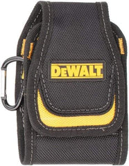 DeWALT - 3 Pocket Cell Phone Holster - Ballistic Polyester, Black & Yellow, 3.2" Wide x 5" High - Americas Tooling