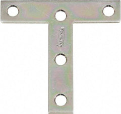 National Mfg. - 3" Long x 3" Wide Steel Tee Plates - Zinc Plated Finish - Americas Tooling