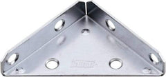 National Mfg. - 3" Long x 3" Wide Steel Corner Braces - Zinc Plated Finish - Americas Tooling