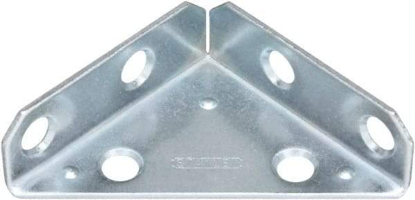 National Mfg. - 2" Long x 2" Wide Steel Corner Braces - Zinc Plated Finish - Americas Tooling