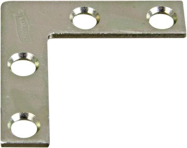 National Mfg. - 1-1/2" Long x 3/8" Wide Steel Corner Braces - Zinc Plated Finish - Americas Tooling