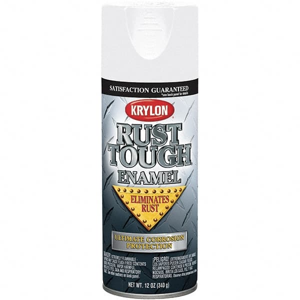 Krylon - White, Gloss, Rust Proof Enamel Spray Paint - 25 Sq Ft per Can, 12 oz Container, Use on Wood, Metal - Americas Tooling