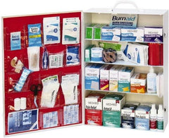 Medique - 1,300 Piece, 125 Person, Industrial First Aid Kit - 15-1/4" Wide x 22-1/4" Deep x 5-1/2" High, Metal Cabinet - Americas Tooling