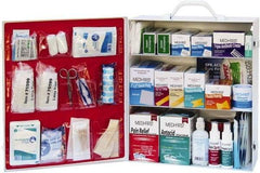 Medique - 1,100 Piece, 100 Person, Industrial First Aid Kit - 13-3/4" Wide x 16-1/4" Deep x 5-1/2" High, Metal Cabinet - Americas Tooling